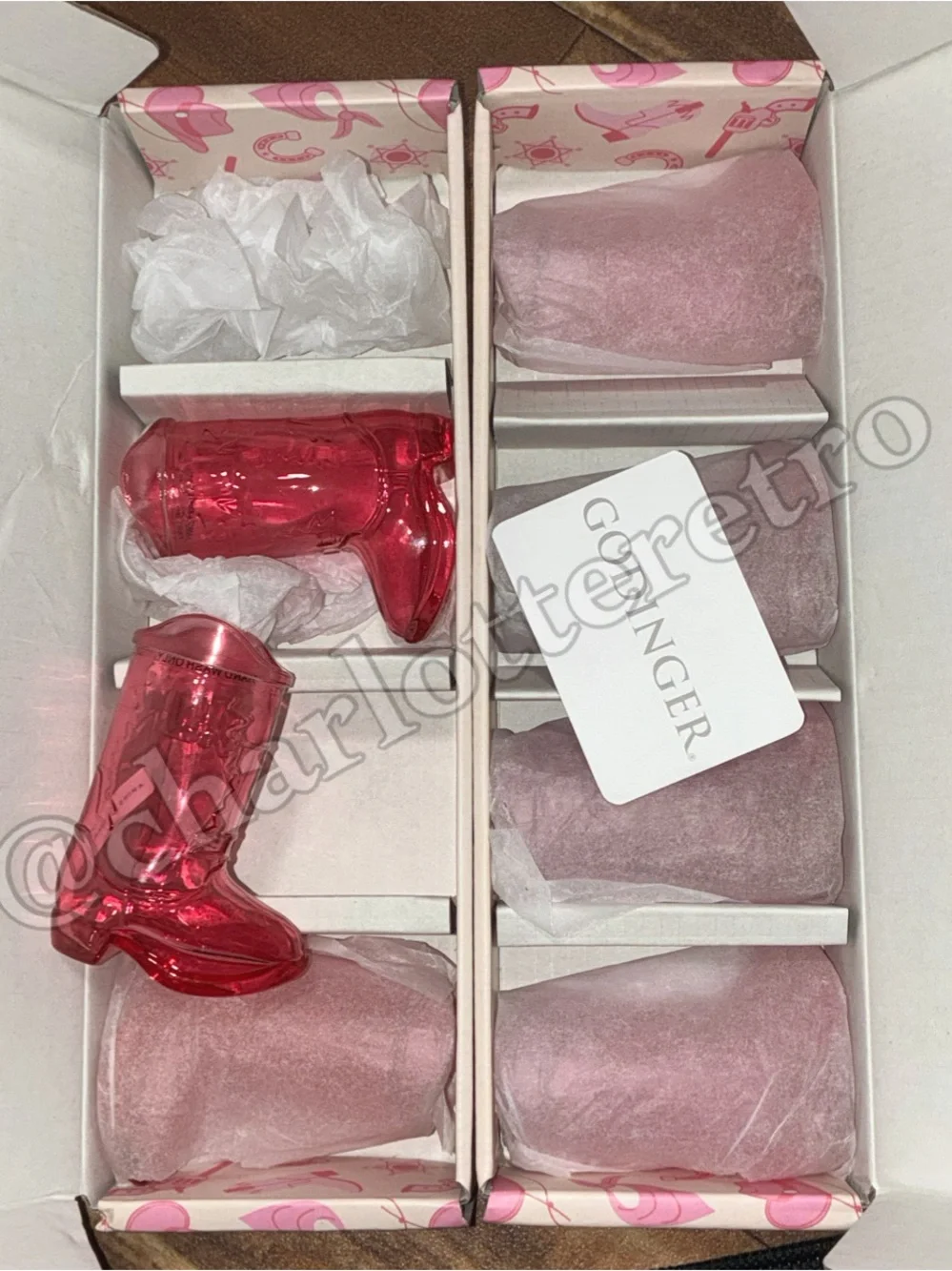 Godinger • Pink Cowboy Boot Shot Glasses